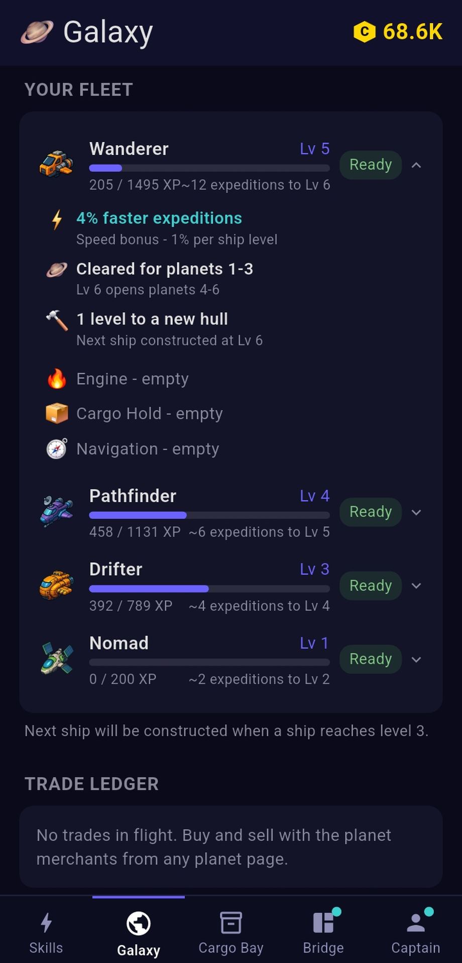 Your fleet, out on expeditions